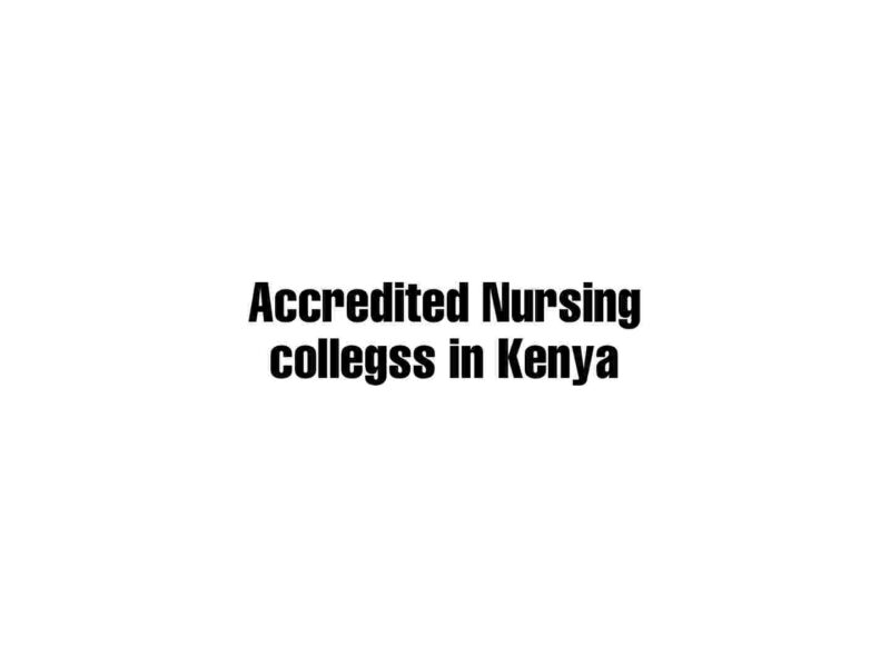 Nursing colleges in Kenya