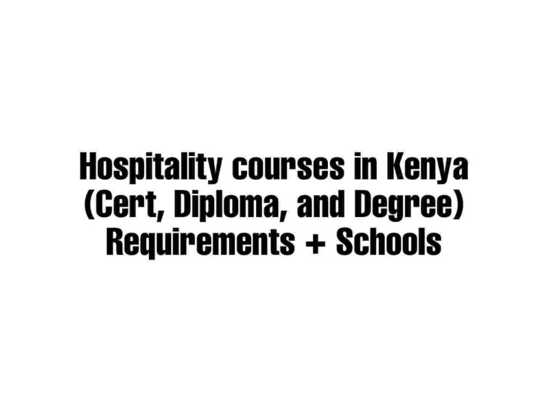 Hospitality courses in kenya